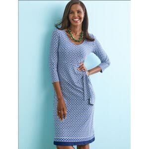Talbots Jersey Side Tie Shift Dress M
